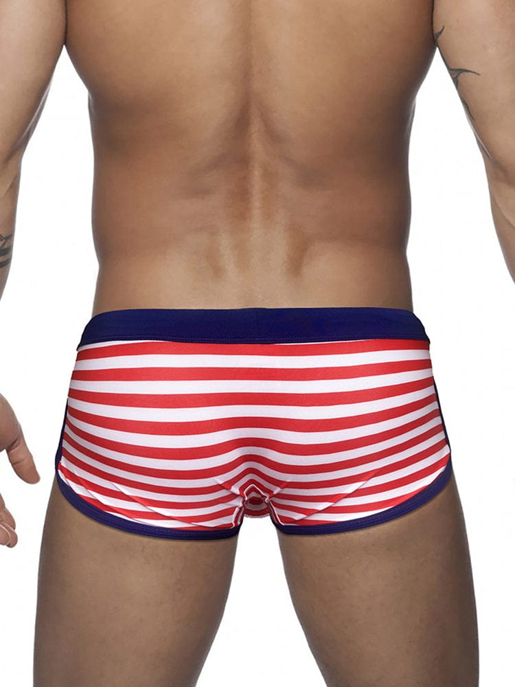 menaful Men's Fashion Beach Stripe Swim Trunks