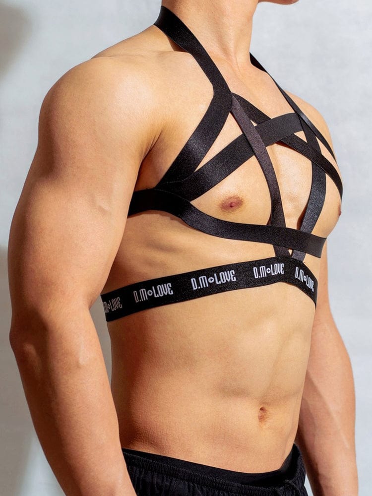 menaful Men's Fashion Letters Hollow Harness