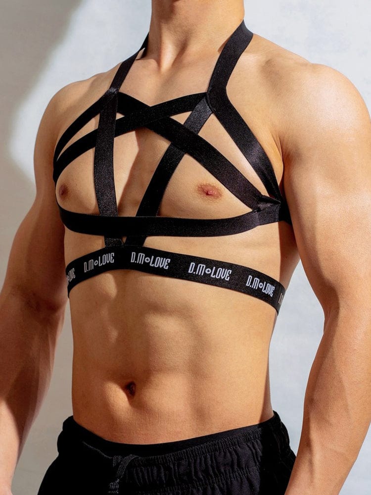 menaful Men's Fashion Letters Hollow Harness