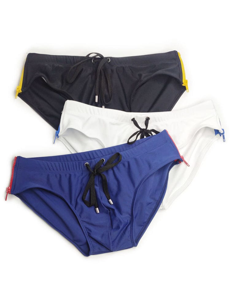 menaful Men's Fashion Side Zip Swim Briefs