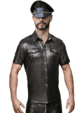 menaful Men's Faux Leather Shirt