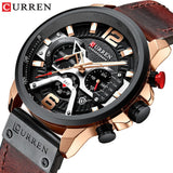 Menaful™ Men's Genuine Leather Belt Sport Six-Needle Quartz Watch