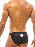 menaful Men's High-cut Mesh Back Cut-out Bikini Briefs