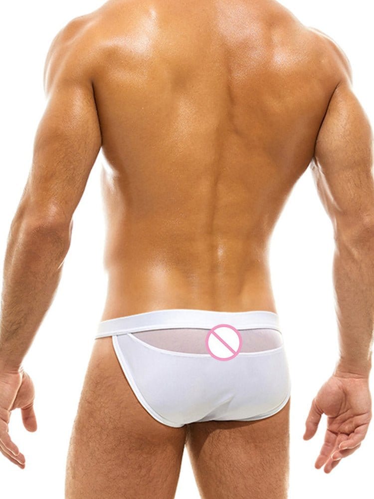 menaful Men's High-cut Mesh Back Cut-out Bikini Briefs