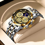 Menaful™ Men's Hollow Out Fashion Waterproof Steel Strap Quartz Watch