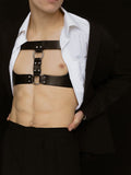 menaful Men's Hormone Top Layer Cowhide Harness Strap