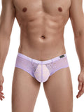 menaful Men's Lace Briefs - Purple