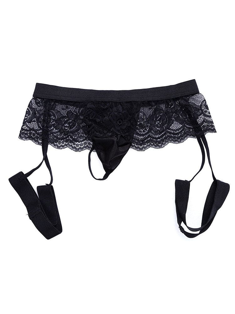 menaful Men's Lace Three Point Thong