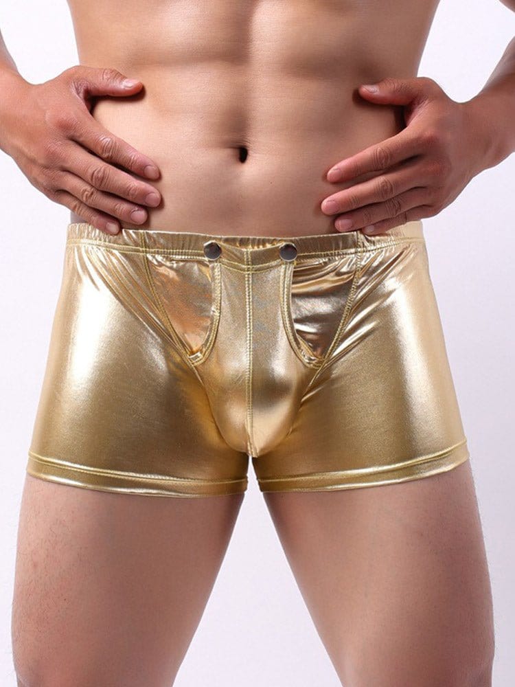 menaful Men's Leather Detachable Boxers