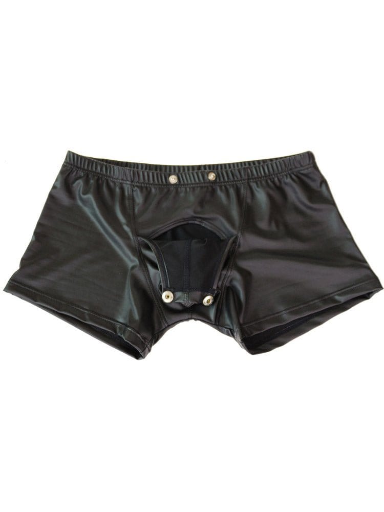 menaful Men's Leather Detachable Boxers