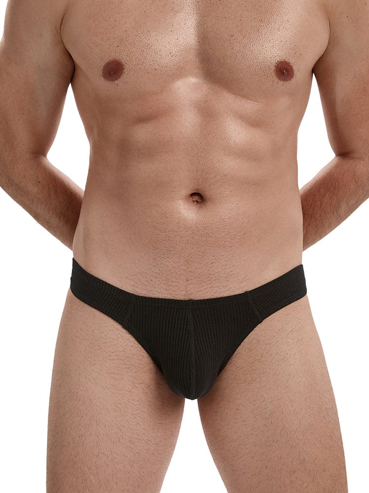 menaful Men's Low Waist Bikini Underwear - Black