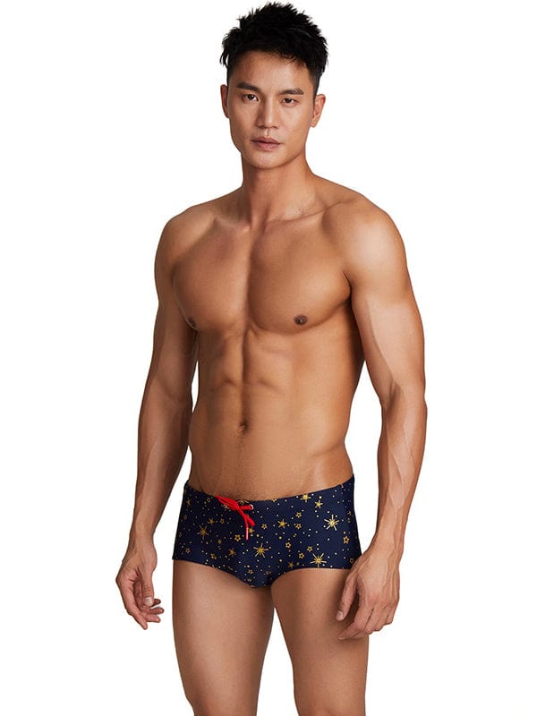 menaful Men's Low Waist Breathable Anti-Embarrassment Short Swim Trunks