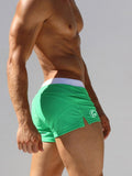 menaful Men's Low Waist Nylon Drawstring Swim Trunks