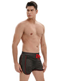 menaful Men's Mesh Breathable Hole Fitness Shorts - Black