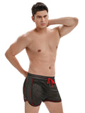 menaful Men's Mesh Breathable Hole Fitness Shorts - Black