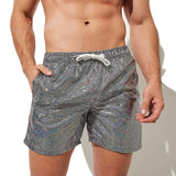 Menaful™ Men's metallic print beach board shorts