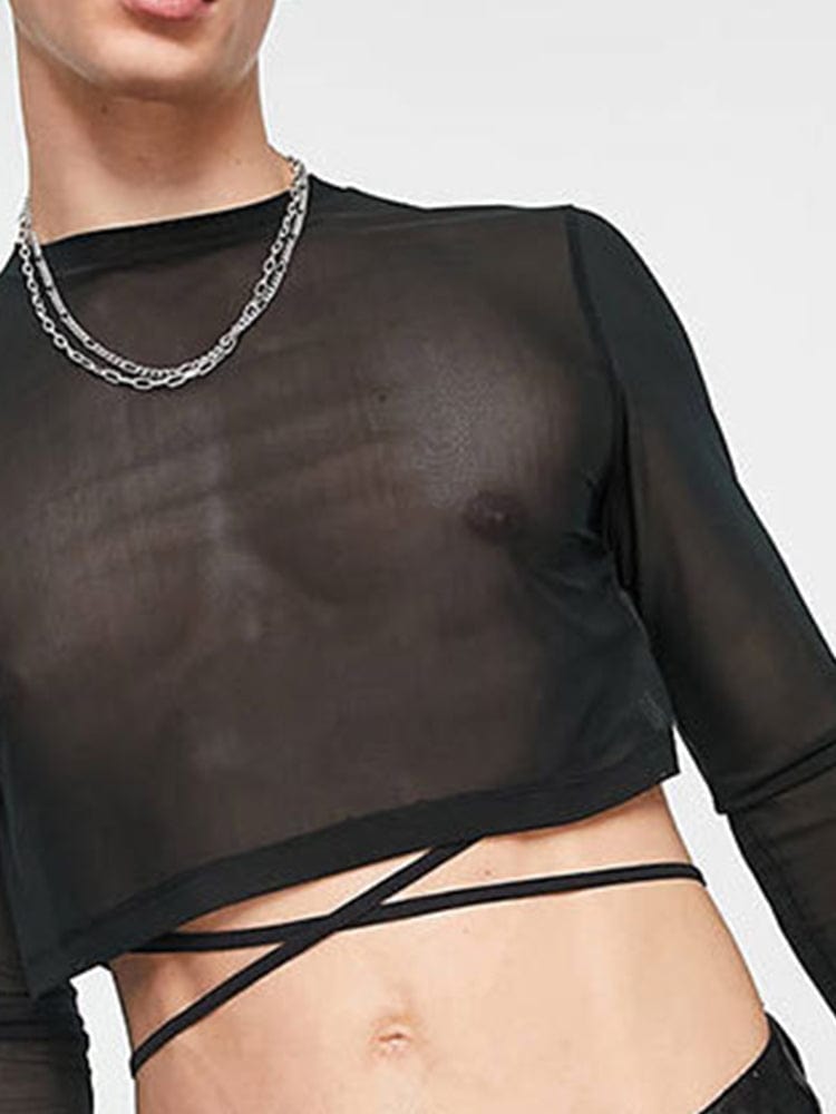 menaful Men's Micro Sheer Sexy Inner Top