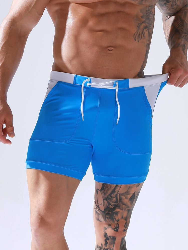 menaful Men's Nylon Solid Color Swim Trunks