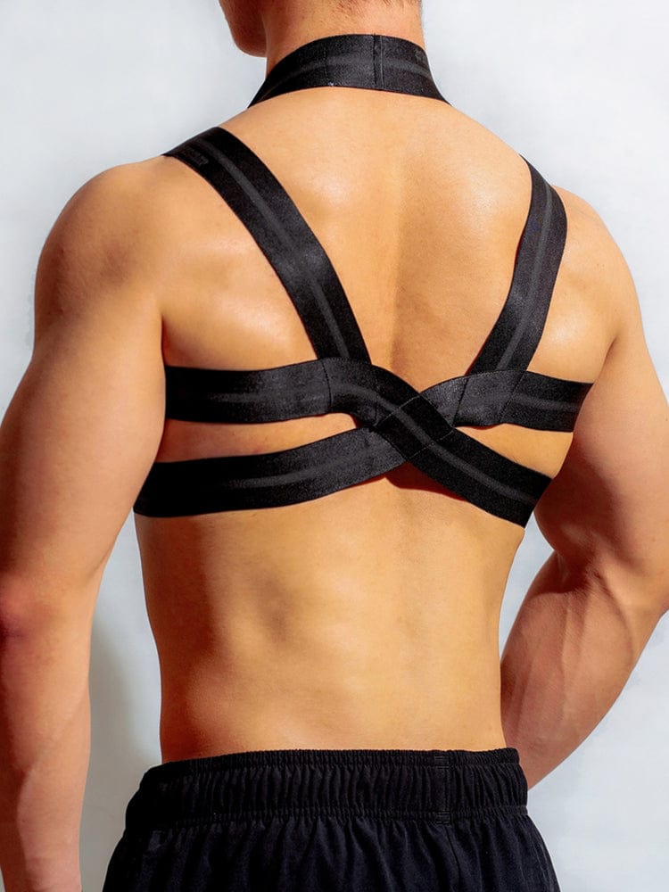 menaful Men's Pectoral Letter Elastic Chest Belt