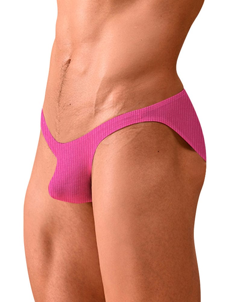 menaful Men's Pit Cloth Solid Color Low Waist Briefs