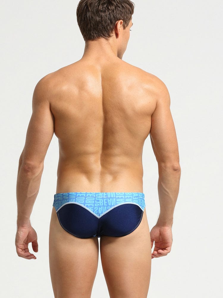 menaful Men's Printed Nylon Swimming Briefs