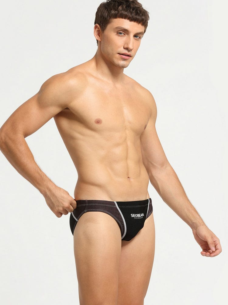 menaful Men's Printed Nylon Swimming Briefs