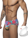 menaful Men's Printed Sexy Cup Triangle Swim Briefs