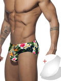 menaful Men's Printed Sexy Cup Triangle Swim Briefs