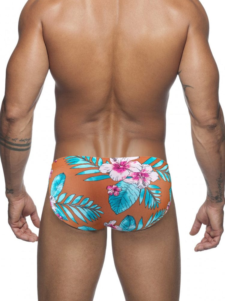 menaful Men's Printed Sexy Cup Triangle Swim Briefs