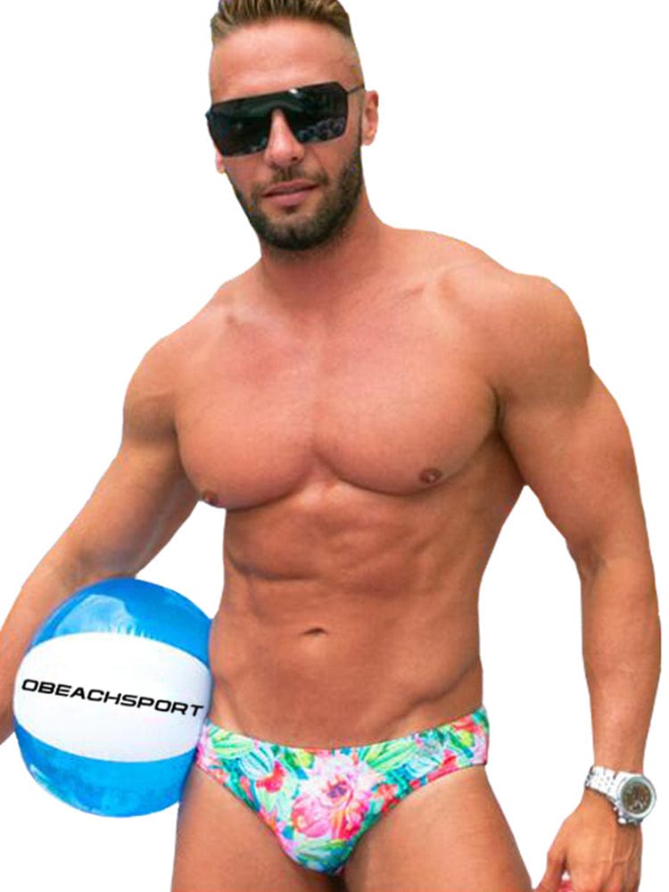 menaful Men's Printed Sexy Cup Triangle Swim Briefs