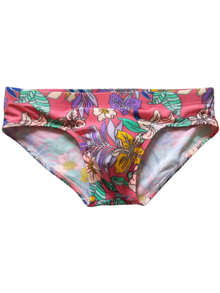 menaful Men's Printed Sexy Cup Triangle Swim Briefs