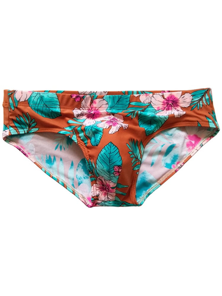 menaful Men's Printed Sexy Cup Triangle Swim Briefs