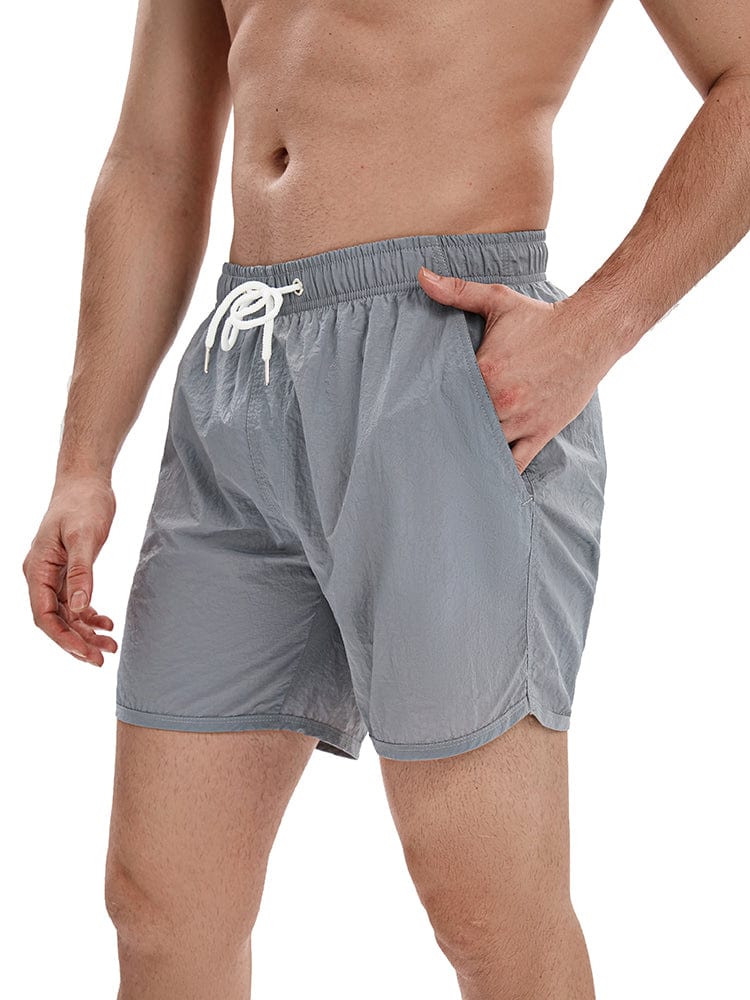 menaful Men's Quick-drying Pockets Short Shorts-Grey