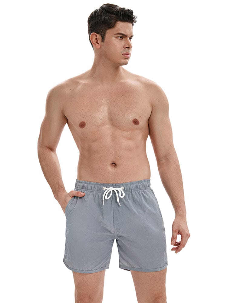 menaful Men's Quick-drying Pockets Short Shorts-Grey