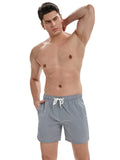 menaful Men's Quick-drying Pockets Short Shorts-Grey