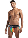 menaful Men's Rainbow Stripes Pride Brief