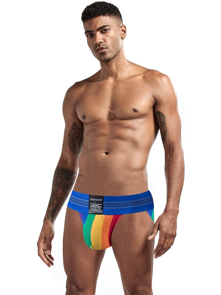 menaful Men's Rainbow Stripes Pride Brief