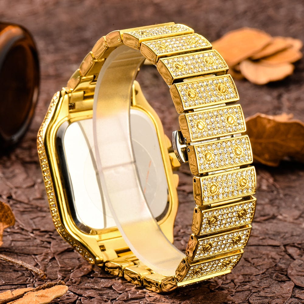 Menaful™ Men's Roman Scale Fashion Inlaid Diamond Square Quartz Watch (Japanese Movement)