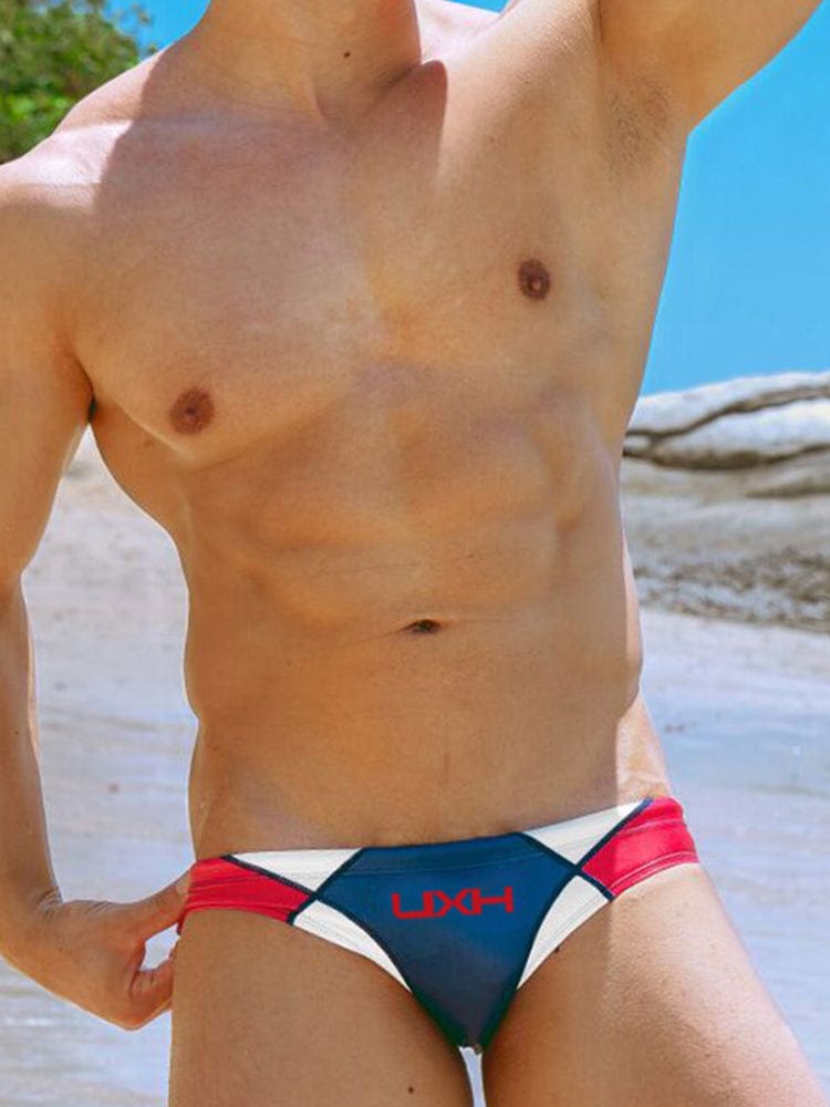 menaful Men's Sexy Fashion Patchwork Triangle Swim Briefs