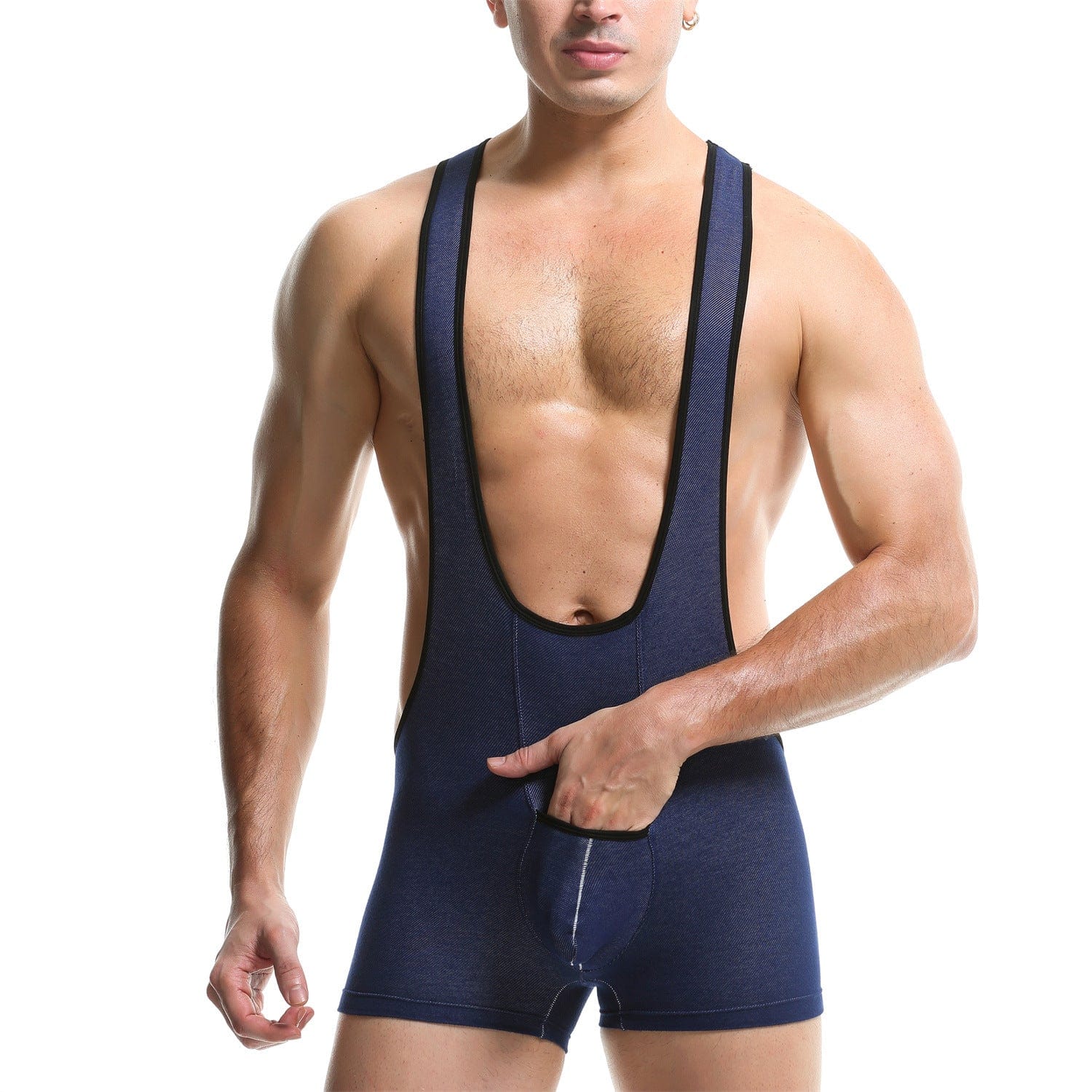 Menaful™ Men's Sexy Faux Denim Boxer Bodysuit