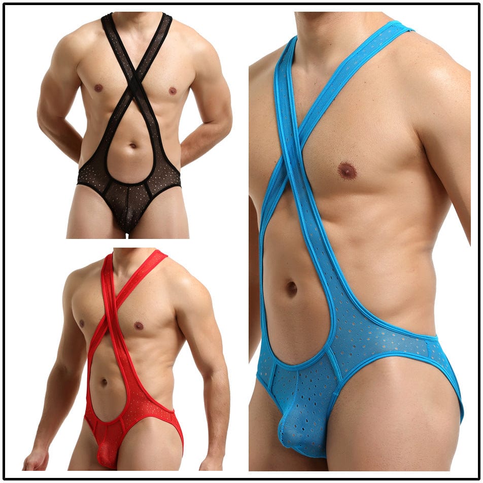 Menaful™ Men's Sexy Mesh Transparent Backless Bodysuit