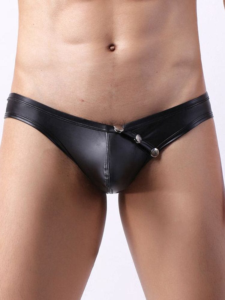 menaful Men's Sexy Patent Leather Briefs