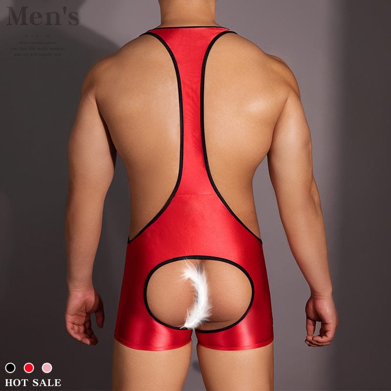 Menaful™ Men's Sexy Suspenders Bodysuit with Butt Cutout