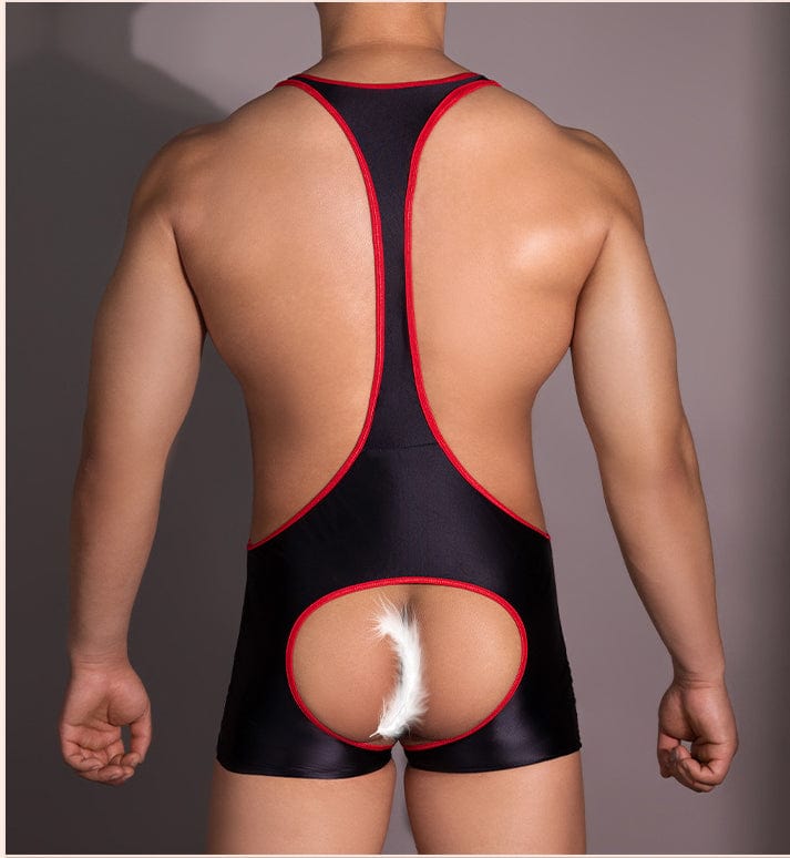 Menaful™ Men's Sexy Suspenders Bodysuit with Butt Cutout