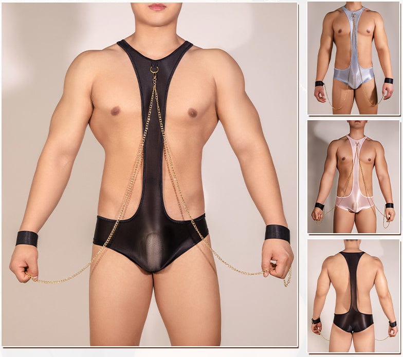 Menaful™ Men's Sexy Suspenders U-Convex Bodysuit with Bracelet