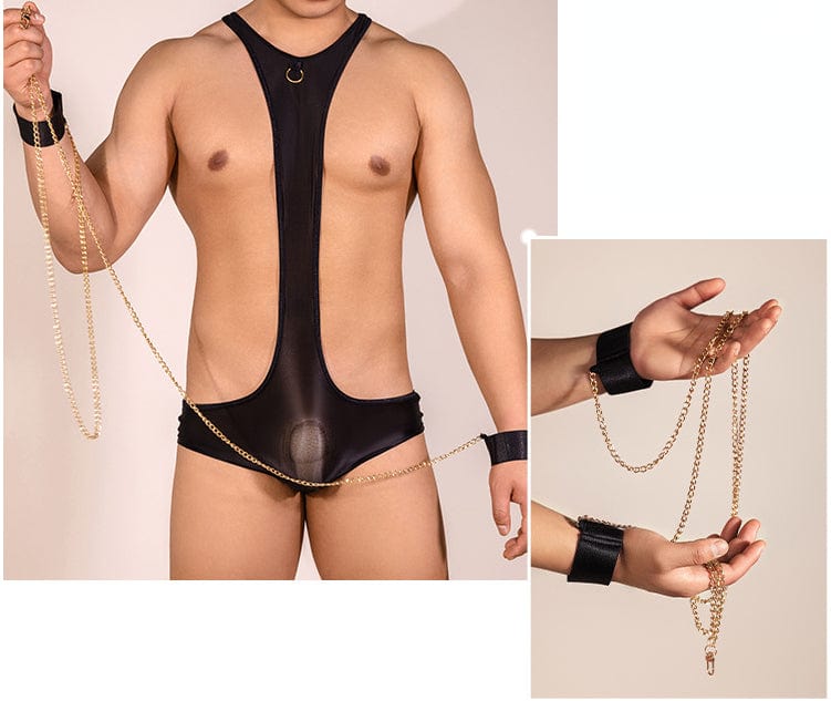 Menaful™ Men's Sexy Suspenders U-Convex Bodysuit with Bracelet