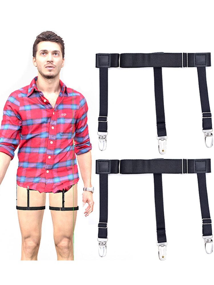 menaful Men's Shirt Anti-wrinkle Anti-slip Shirt Clip Elastic Garter