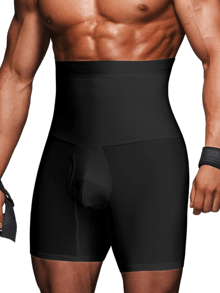 menaful Men's Silicone Anti-Slip High Waist Shaping Boxer Briefs