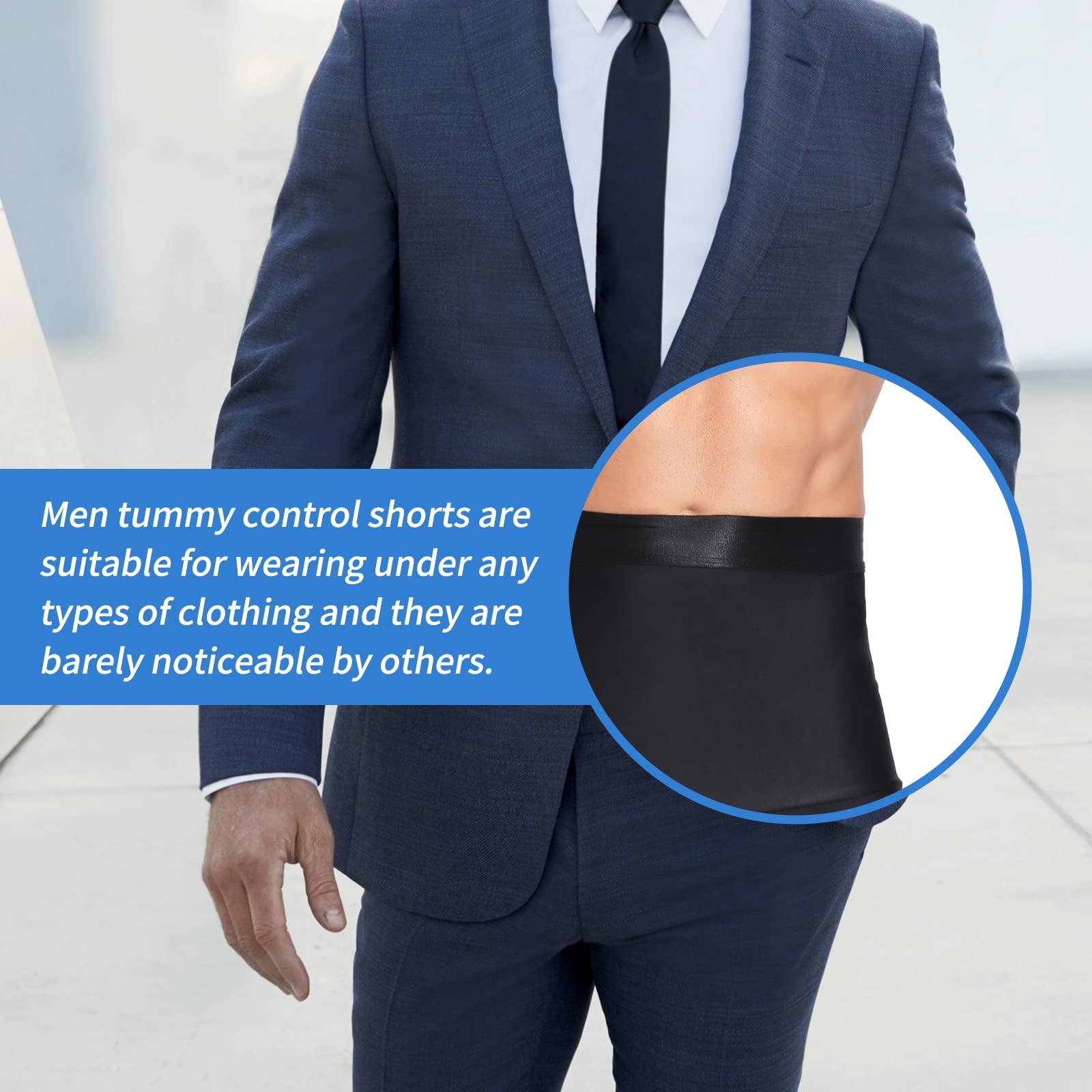 menaful Men's Silicone Anti-Slip High Waist Shaping Boxer Briefs