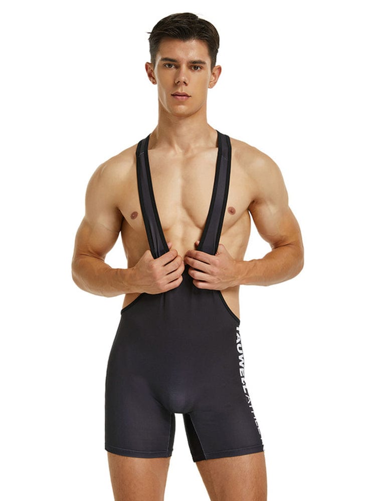 menaful Men's Slim Fit Solid Colour Fitness Jumpsuit